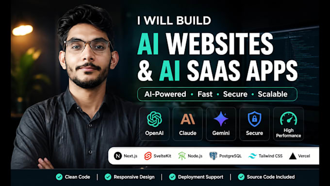 be your ai software developer for ai website, web application, and saas