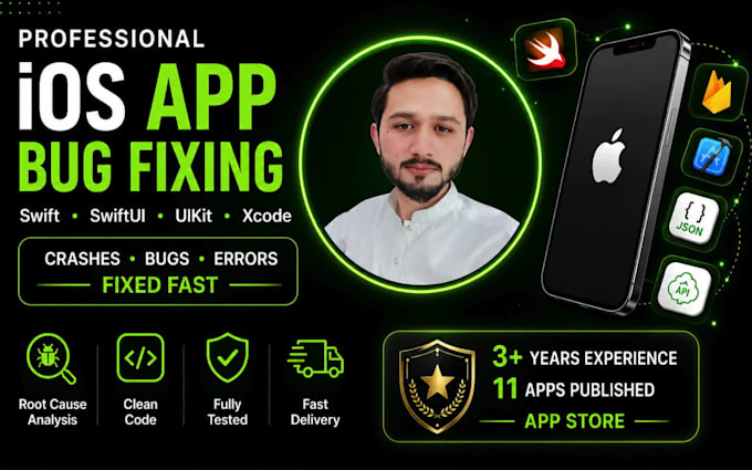 fix ios app bugs, swift, swiftui, uikit and xcode errors