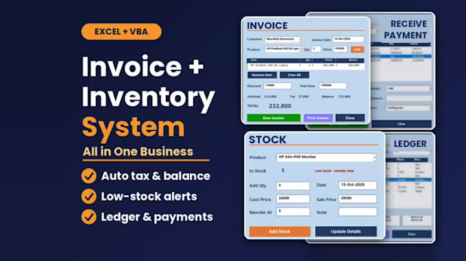 build an excel invoice and inventory system with vba