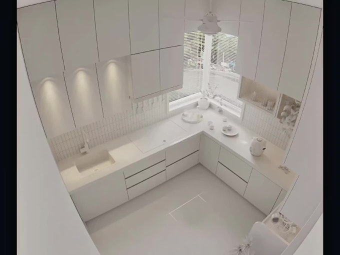 create realistic kitchen interior 3d rendering and photorealistic renders