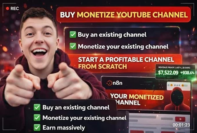 create, manage and buy monetize youtube channel