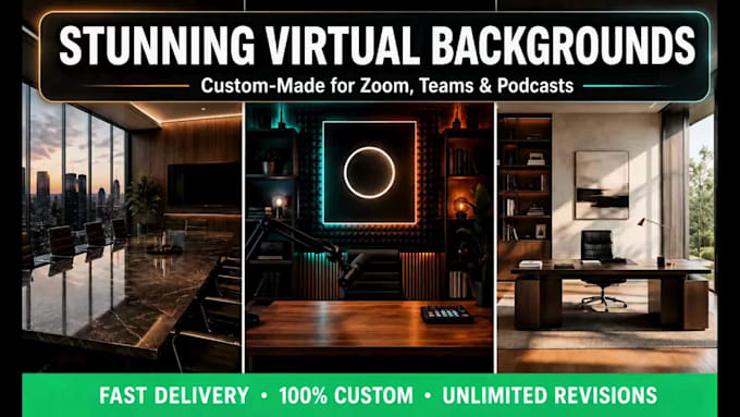 design virtual studio background in 2 hours