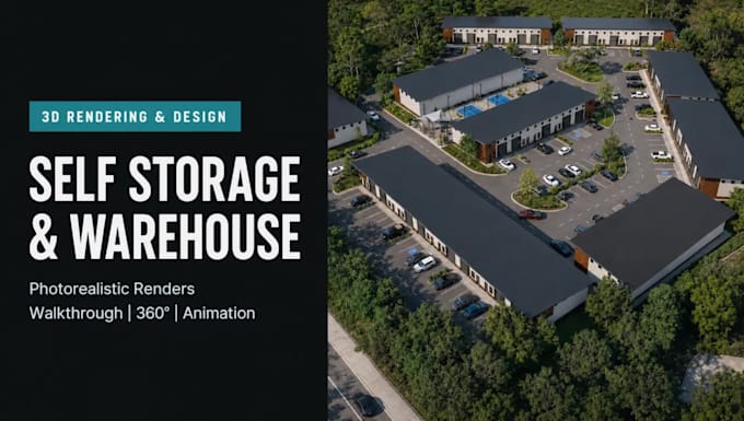3d self storage facility and warehouse design rendering walkthrough by ...