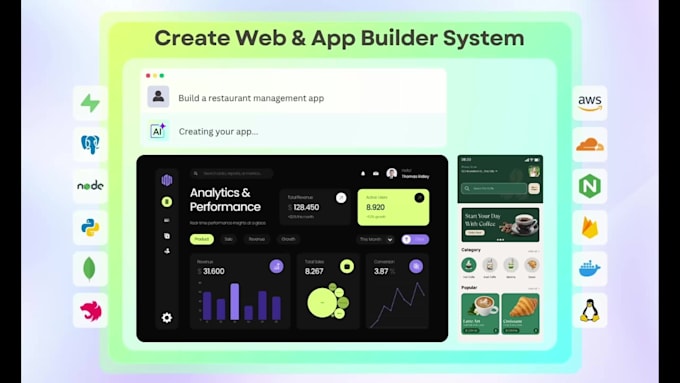 develop web and mobile app builder system as a fullstack engineer