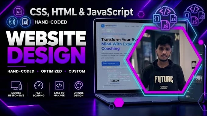 build a custom HTML CSS and javascript website