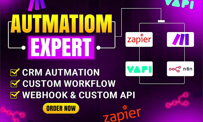 create zapier, make, n8n, and vapi workflow automation