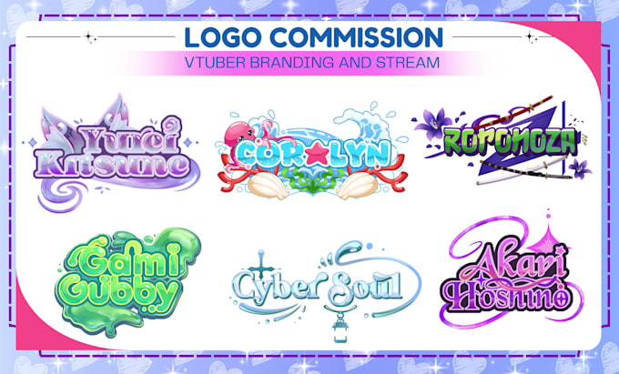 design twitch, vtuber logo, anime kawaii, gaming , cute for streamer