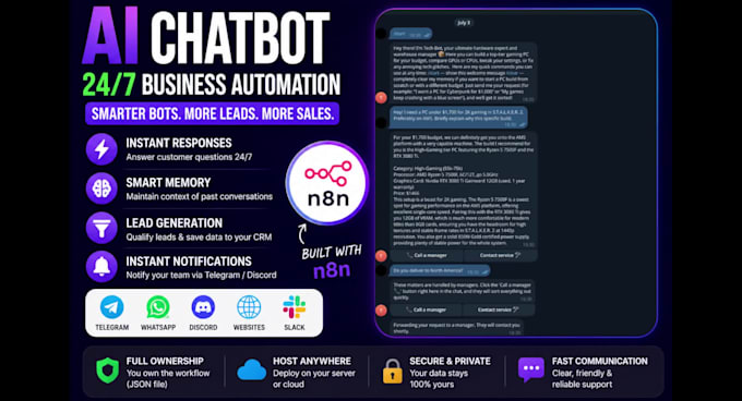build a custom ai chatbot and n8n automation