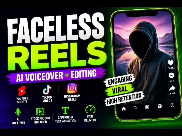 create custom faceless reels with ai voiceover