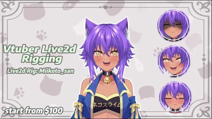 rigging vtuber live2d cute and fluffy for you