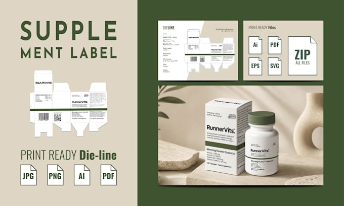 design box packaging, dieline and print ready packaging