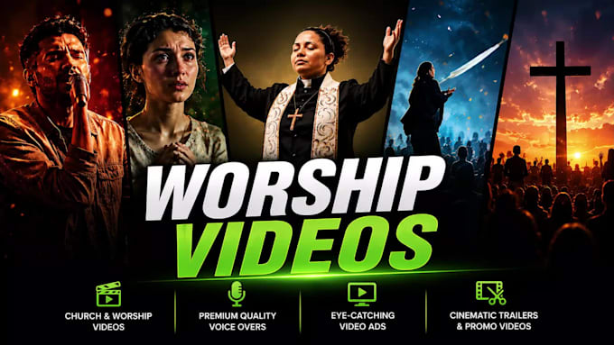 do worship videos, church event promo, cinematic trailer and short video ads