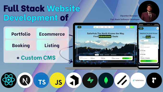 build a react js booking, directory or ecommerce web app