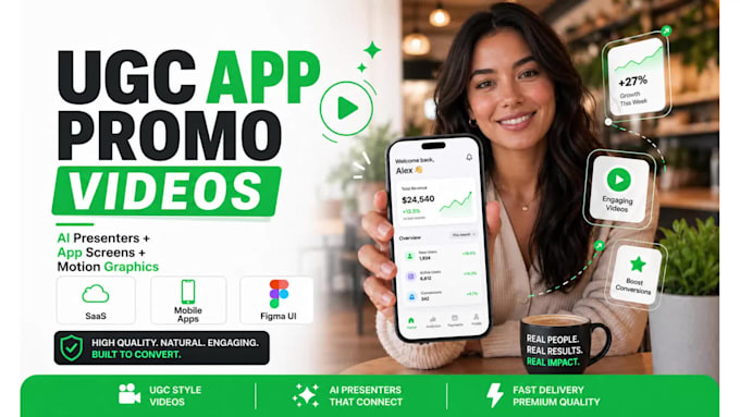 create a premium ugc app promo video or saas explainer with ai presenters