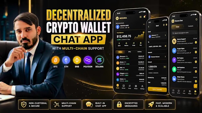 build a decentralized crypto wallet chat app with multi chain
