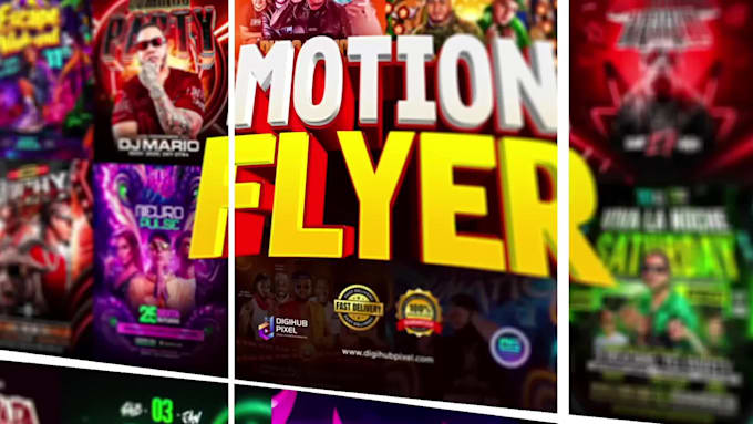 design animated motion flyer for dj, party, event or club