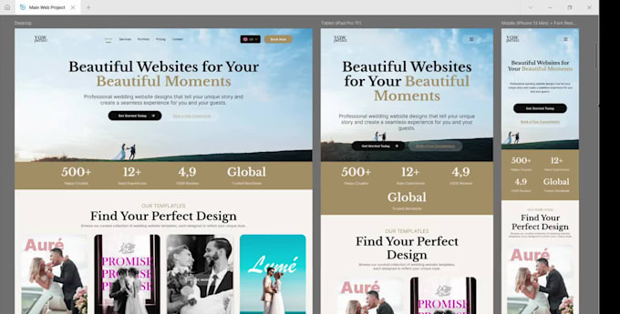 design a stunning and elegant wedding invitation UI in figma