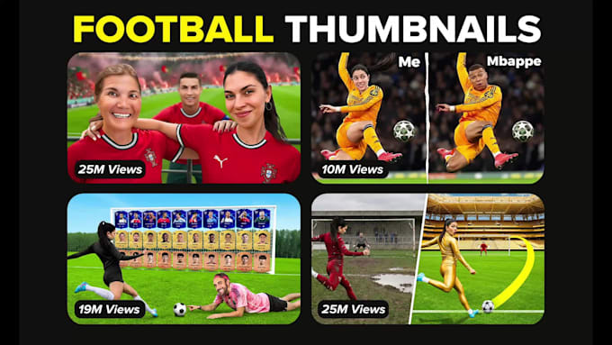 design a football youtube thumbnail like I do for celine dept and more