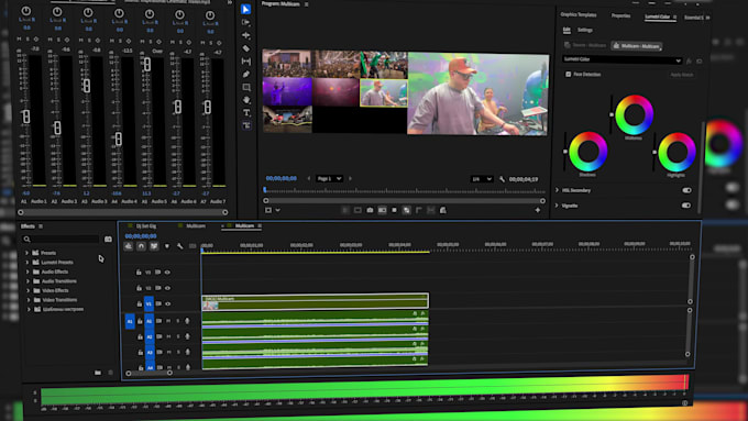 professionally edit multi camera, dj set and live concert
