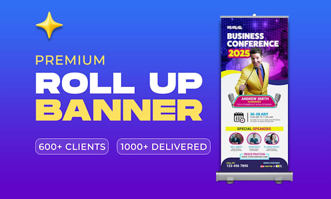 design roll up banner, retractable banner, pull up banner in 24 hours