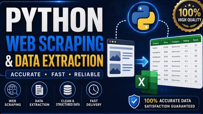 do python web scraping, data extraction and b2b lead generation