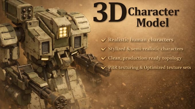 do professional 3d game character modeling and 3d rigging