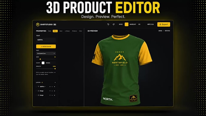 build 3d canvas product configurator, image editor using fabric js and three js