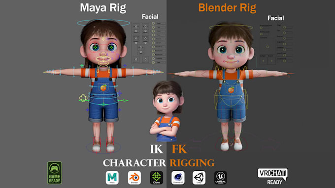 create a professional 3d character rig