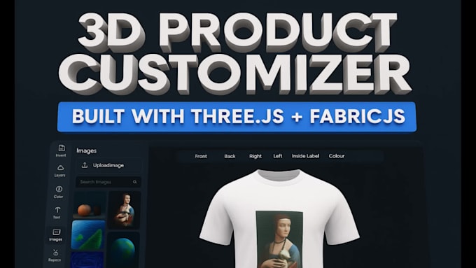 build a 3d product configurator or t shirt editor using three js and fabric js