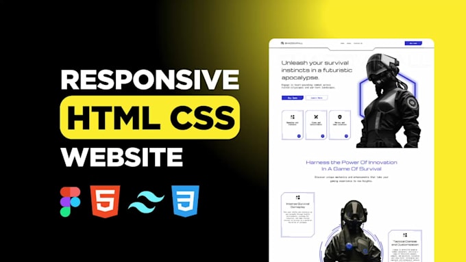 figma to HTML CSS tailwind fully responsive pixel perfect