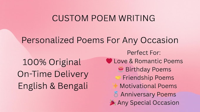 write custom romantic and emotional poems for any occasion
