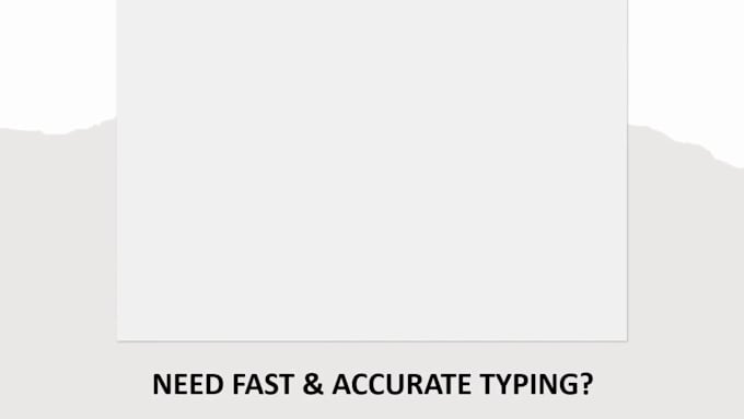 do fast and accurate typing work or data entry