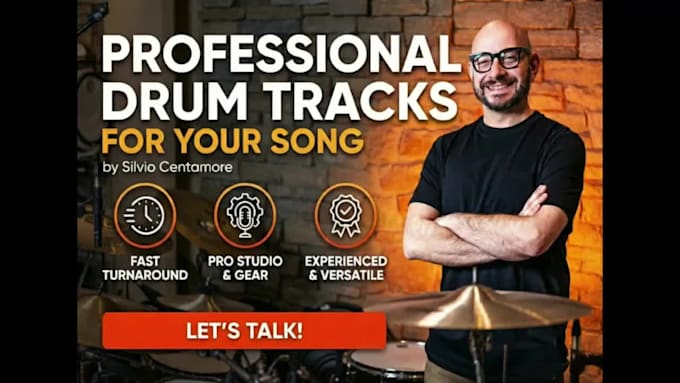 record acoustic drum tracks for your song as a professional drummer