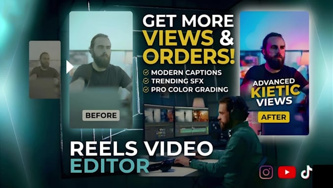 edit viral instagram reels, youtube shorts and tiktok videos