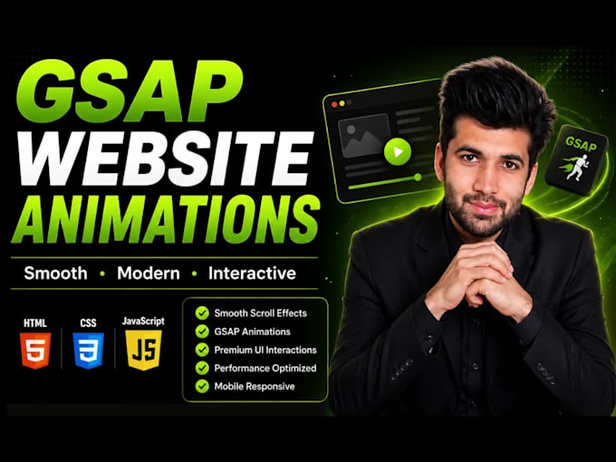 develop smooth website animations using HTML, CSS, and gsap