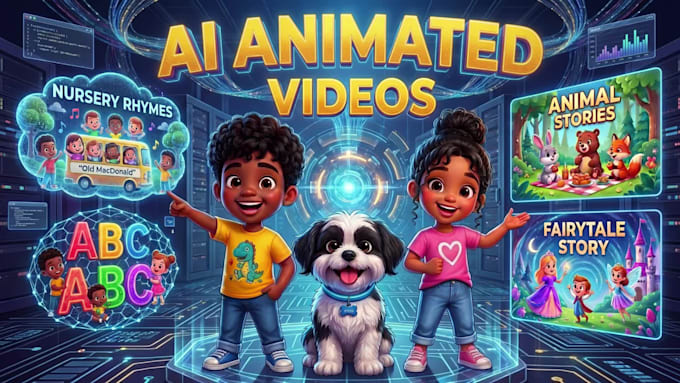 create 3d ai cartoon video animation for youtube