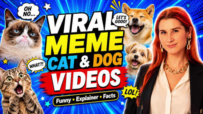 create funny pet meme video ads for social media