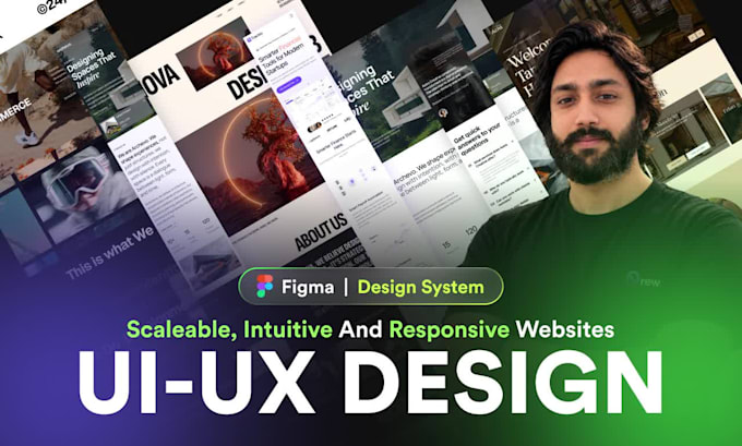 design website UI UX in figma with custom design system