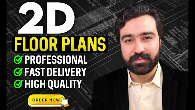 draw 2d floor plans, architectural design, redraw sketches in autocad, rendering