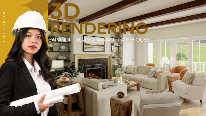 do 3d modelling, cozy interior and realistic 3d rendering