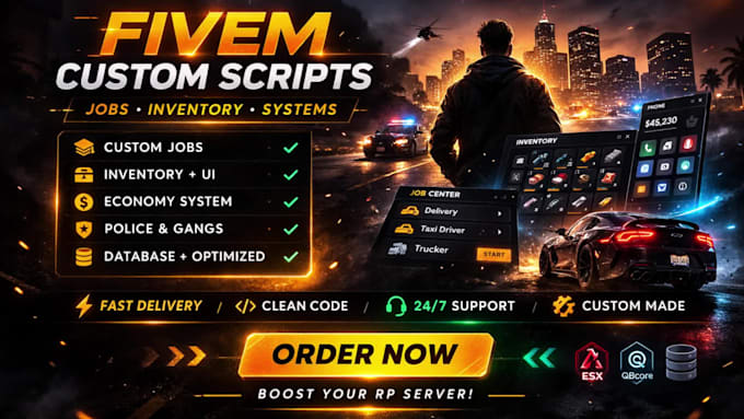 develop and fix scripts for your fivem server