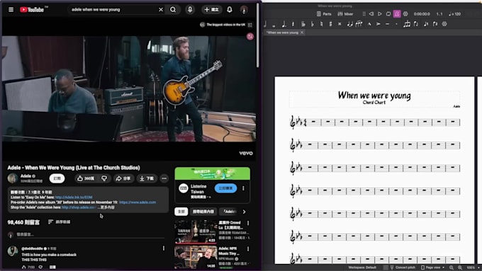 write you leadsheet and chord chart in lighting speed