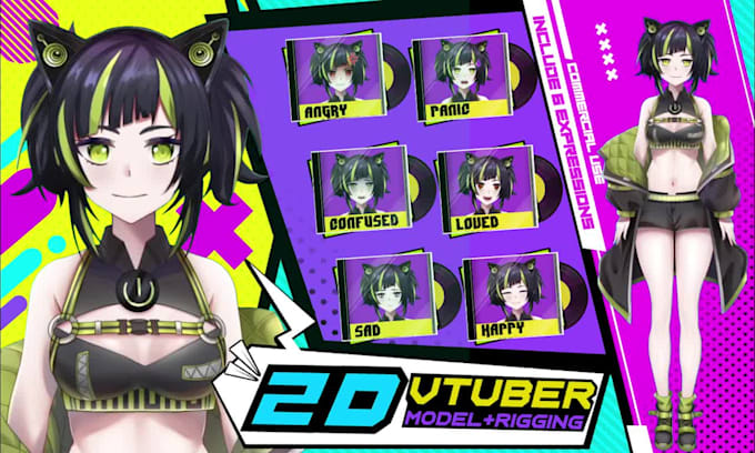 Create high quality live2d model for vtuber character with rigging by ...