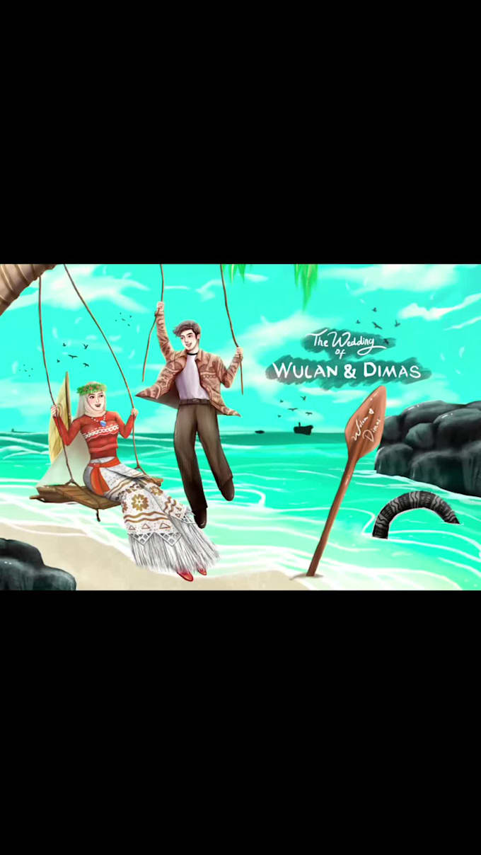 create a romantic couple illustration and cover book