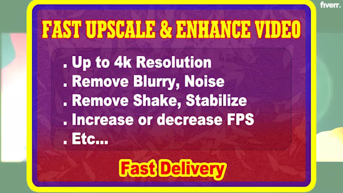 upscale video fast enhance, remove noise,blur ,stabilize, restore old clip by ai