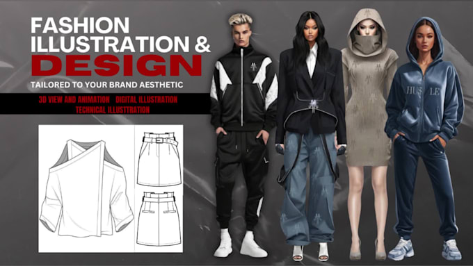 illustrate your custom luxury or streetwear collection