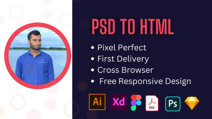 Convert Figma To Html Psd To Html Xd To Html Css Responsive Bootstrap By Sahosridoy Fiverr