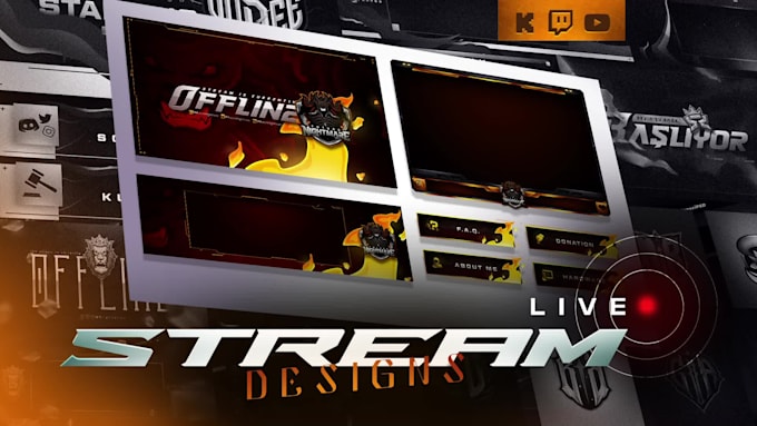 design an animated stream overlay for kick, twitch, youtube