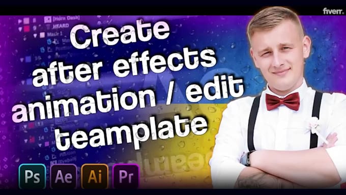make a unique custom animation, motion graphics or edit after effects template