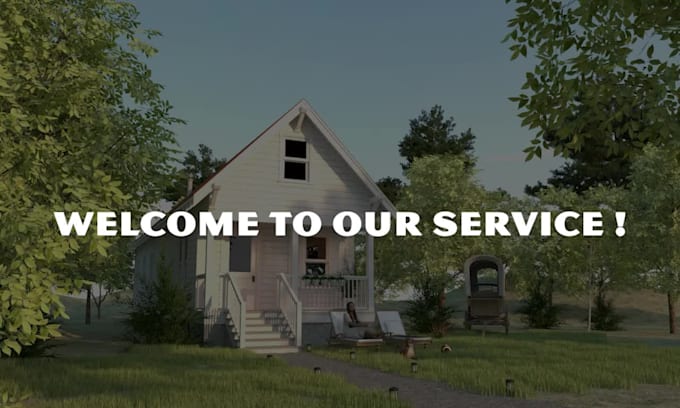 do photorealistic 3d architectural rendering for your modern farmhouse exterior